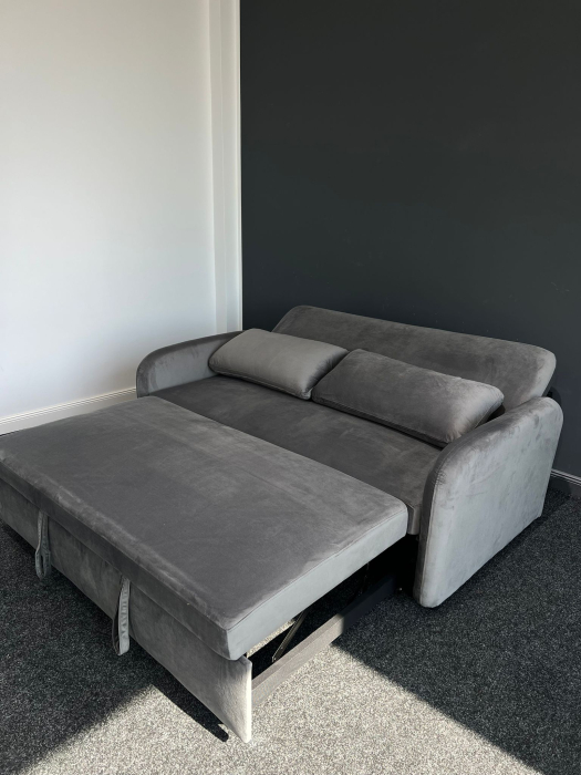 Canapea Sunny Extensibila 170x90x90 cm Tapiterie Catifea Velvet Gri Inchis [5]