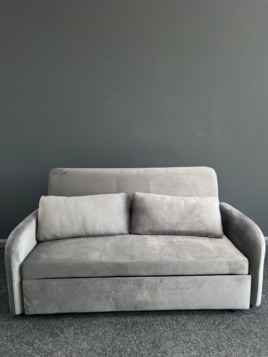 Canapea Sunny Extensibila 170x90x90 cm Tapiterie Catifea Velvet Gri Inchis [2]