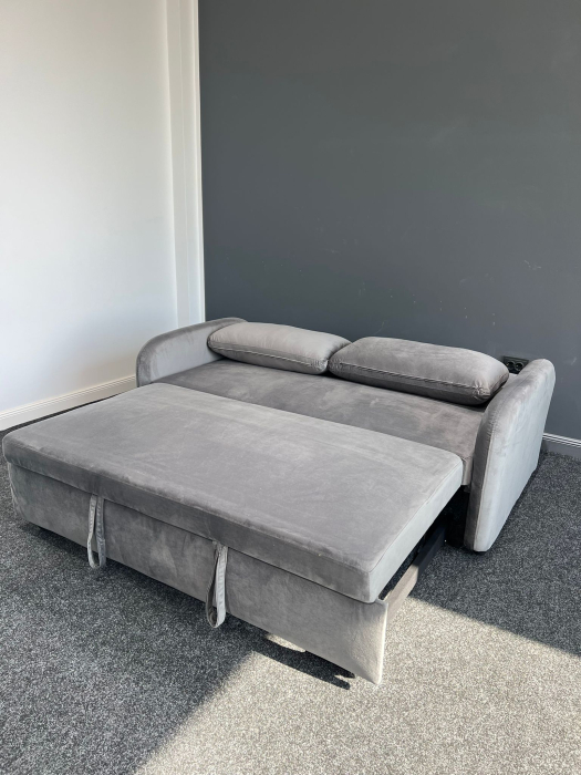 Canapea Sunny Extensibila 170x90x90 cm Tapiterie Catifea Velvet Gri Inchis [6]