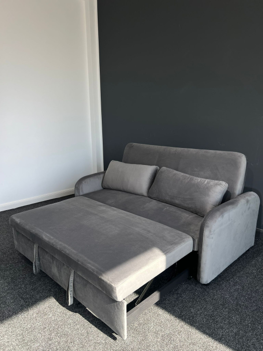 Canapea Sunny Extensibila 170x90x90 cm Tapiterie Catifea Velvet Gri Inchis [4]