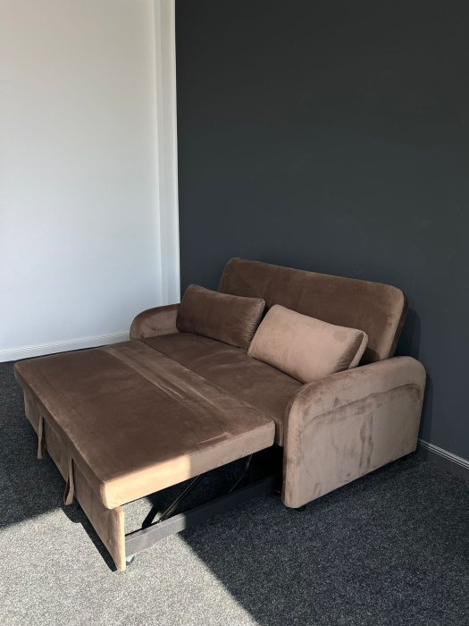 Canapea Sunny Extensibila 170x90x90 cm Tapiterie Catifea Velvet Maro [4]