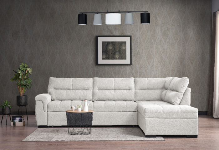Coltar 300x100x230 cm Cansas-Prime Lada Depozitare Tapitat Catifea Nuanta Crem [2]