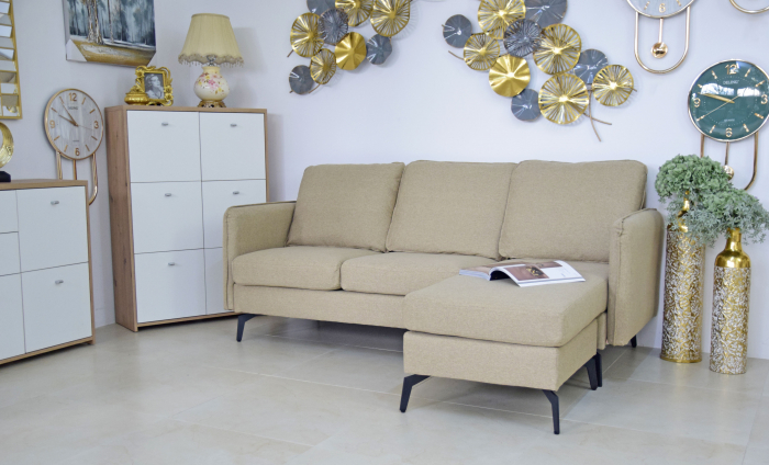 Coltar Hyperion Reversibil Stânga/Dreapta 193x86x136 cm Stofa Bej [5]
