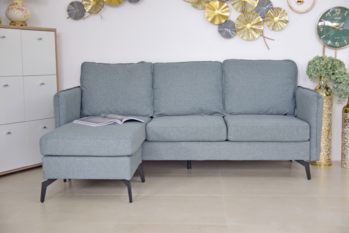 Coltar Hyperion Reversibil Stânga/Dreapta 193x86x136 cm Stofa Cyan-Gri [2]