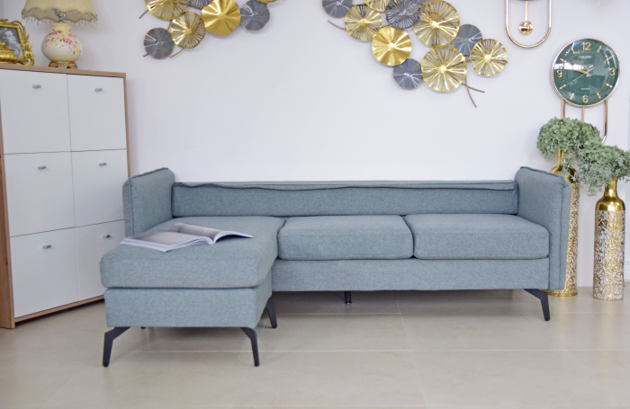 Coltar Hyperion Reversibil Stânga/Dreapta 193x86x136 cm Stofa Cyan-Gri [5]