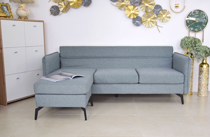 Coltar Hyperion Reversibil Stânga/Dreapta 193x86x136 cm Stofa Cyan-Gri [4]