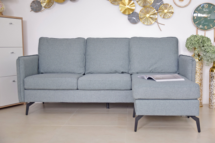 Coltar Hyperion Reversibil Stânga/Dreapta 193x86x136 cm Stofa Cyan-Gri [3]