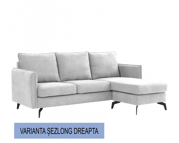 Coltar Hyperion Reversibil Stânga/Dreapta 193x86x136 cm Stofa Gri [7]