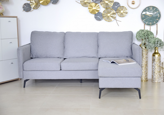 Coltar Hyperion Reversibil Stânga/Dreapta 193x86x136 cm Stofa Gri [10]