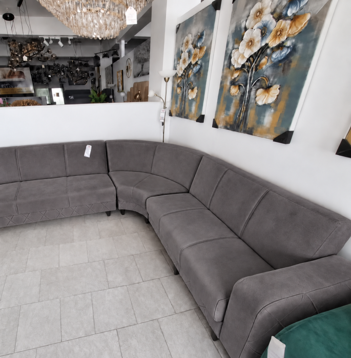 Coltar Kayra 310x90x250 cm Lada Depozitare Tapitat Catifea Nuanta Crem [5]