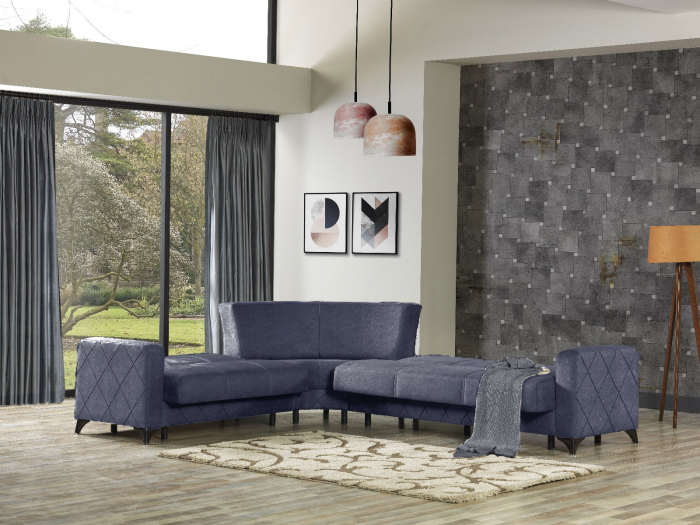Coltar Kayra 310x90x250 cm Lada Depozitare Tapitat Catifea Nuanta Gri [2]