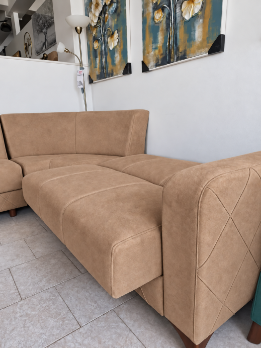 Coltar Kayra 310x90x250 cm Lada Depozitare Tapitat Catifea Nuanta Gri [5]