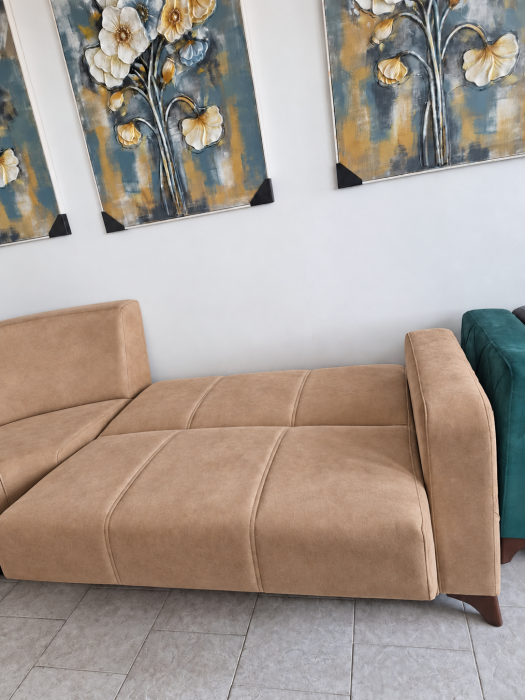 Coltar Kayra 310x90x250 cm Lada Depozitare Tapitat Catifea Nuanta Maro [8]