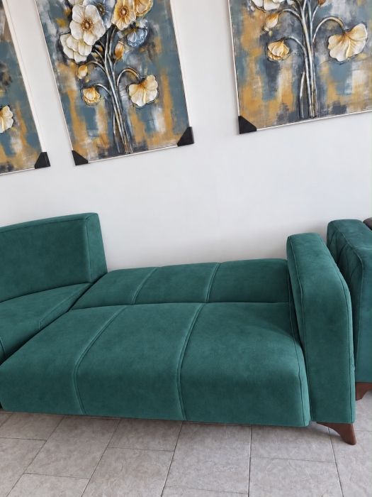 Coltar Kayra 310x90x250 cm Lada Depozitare Tapitat Catifea Nuanta Maro [6]
