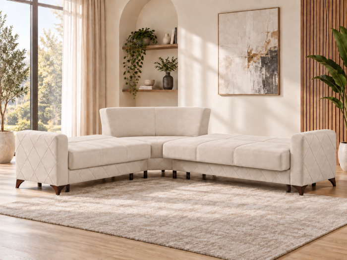 Coltar Kayra 310x90x250 cm Lada Depozitare Tapitat Catifea Nuanta Verde [2]