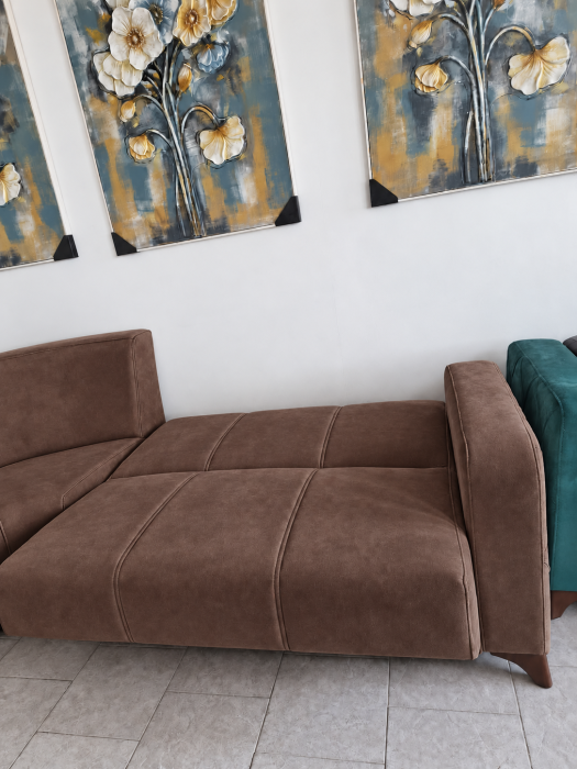 Coltar Kayra 310x90x250 cm Lada Depozitare Tapitat Catifea Nuanta Verde [6]