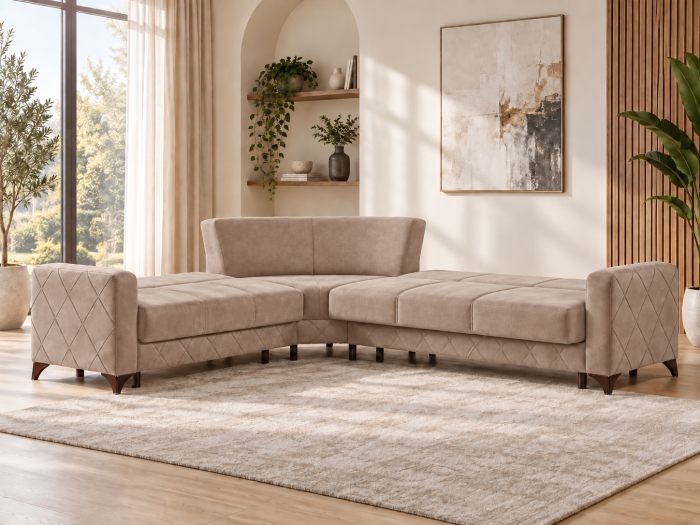 Coltar Kayra 310x90x250 cm Lada Depozitare Tapitat Catifea Nuanta Verde [2]