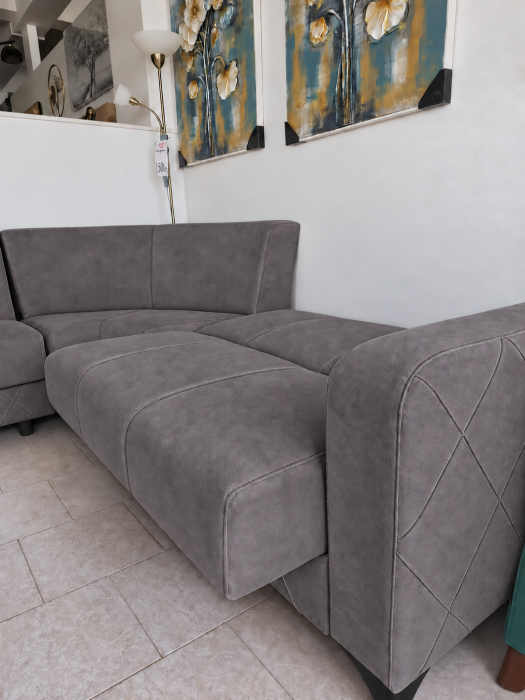 Coltar Kayra 310x90x250 cm Lada Depozitare Tapitat Catifea Nuanta Verde [6]