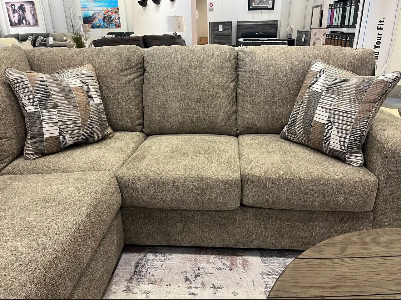 Coltar Newellen Tapitat Stofa Gri L:356 X H: 100 X l: 234 cm [3]