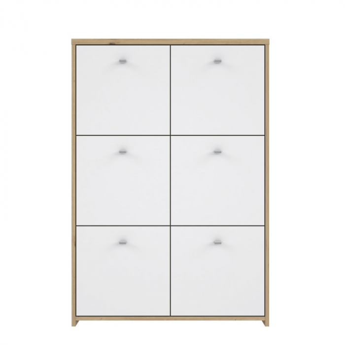 Comodă Tisa 77x112x29 cm Nuanta Alb/Sonoma [3]
