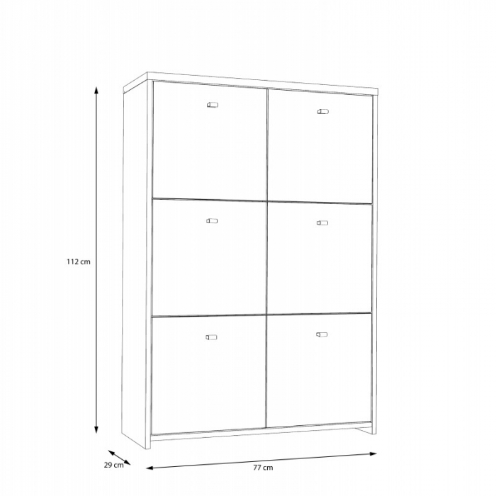 Comodă Tisa 77x112x29 cm Nuanta Alb/Sonoma [7]
