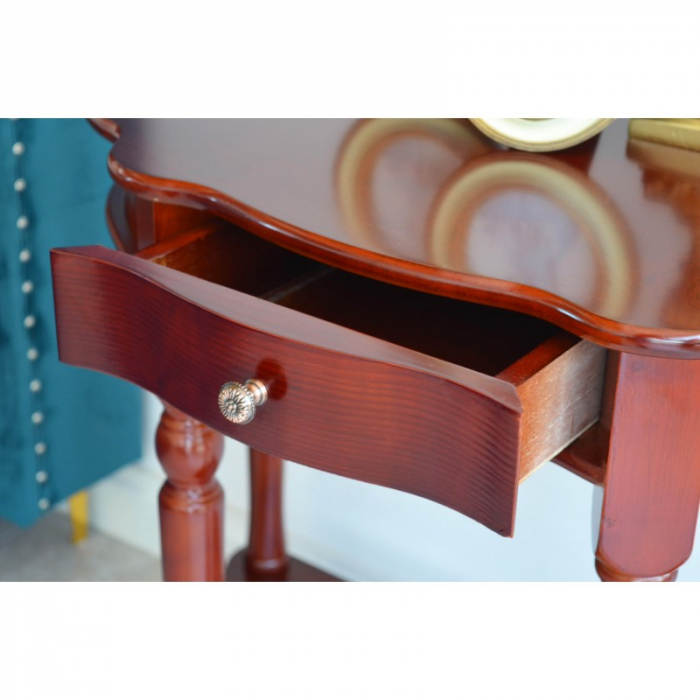 Consola Amber cu Oglinda 80x72x40 cm Nuanta Maro [8]