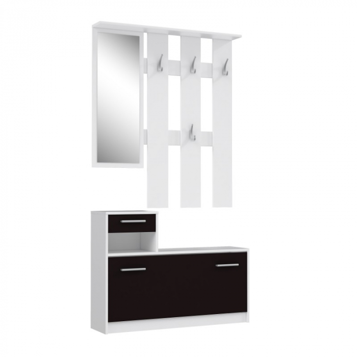 Cuier Hol Aramis 97x180x25 cm Nuanta Alb/Negru [2]