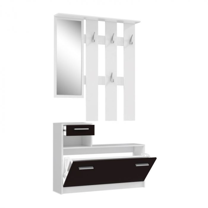 Cuier Hol Aramis 97x180x25 cm Nuanta Alb/Negru [4]