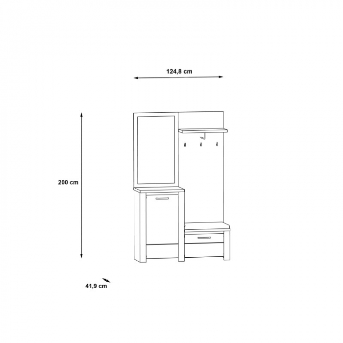 Cuier Hol Aveo 125x200x42 cm Nuanta Alb [7]