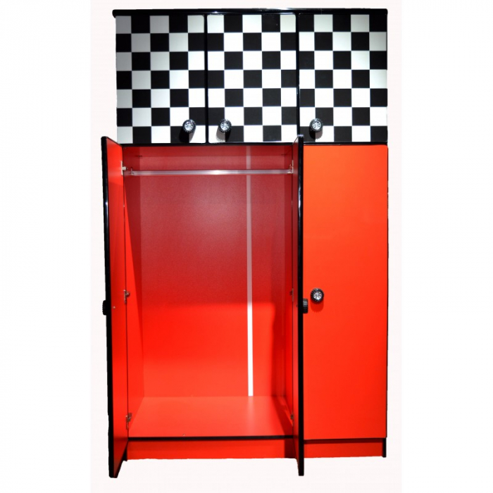 Dulap Extreme 118x200x60 cm Nuanta Rosu/Negru [3]