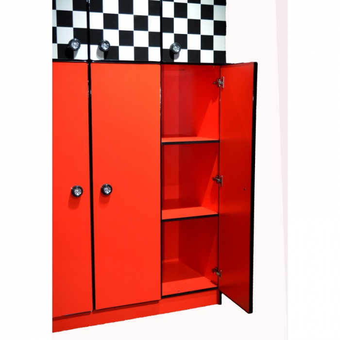 Dulap Extreme 118x200x60 cm Nuanta Rosu/Negru [4]