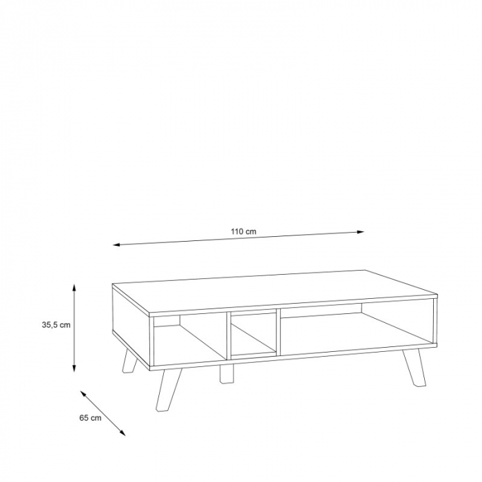 Masa Lora 110x35x65 cm Nuanta Sonoma/Negru [4]