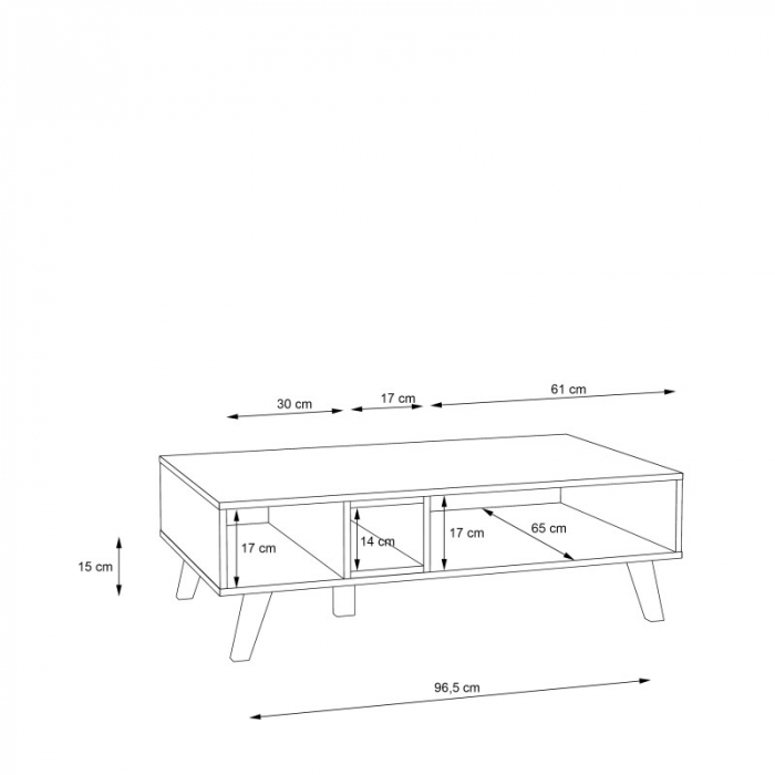 Masa Lora 110x35x65 cm Nuanta Sonoma/Negru [5]