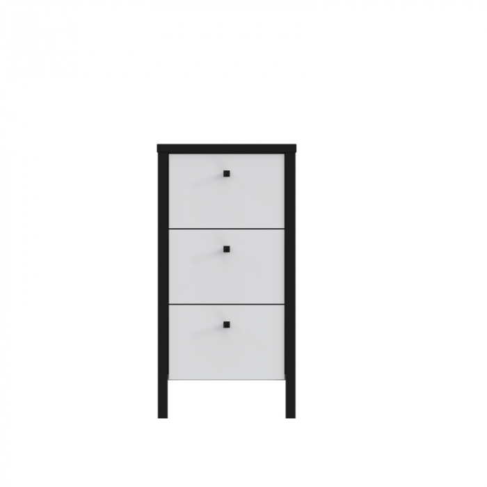 Noptiera Trio 35x70x30 cm Nuanta Alb/Negru [3]