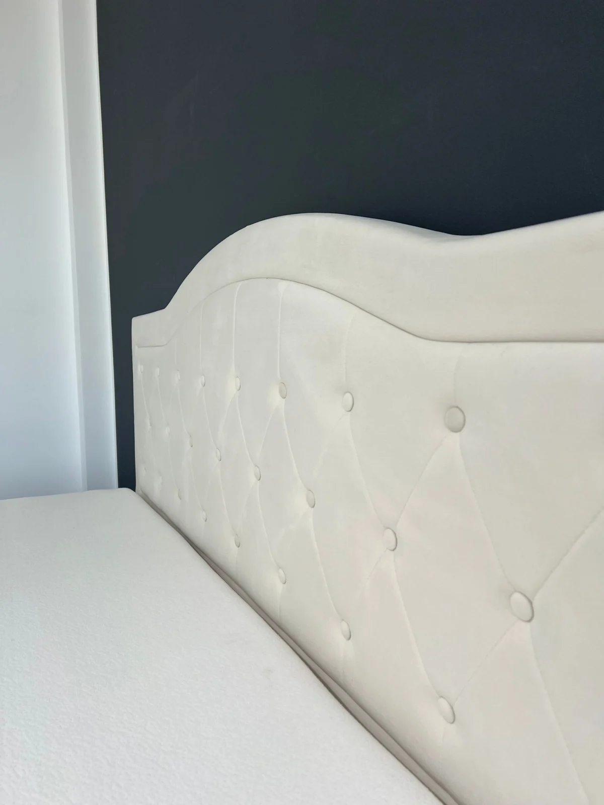 Pat Terasino cu 4 sertare 180x200 cm Tapitat Catifea Gri [4]