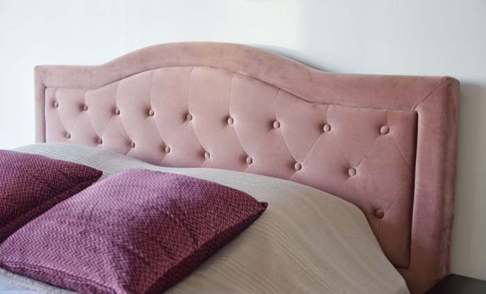 Pat Terasino cu 4 sertare 180x200 cm Tapitat Catifea Gri [8]