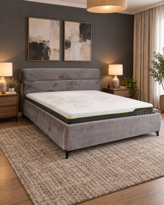 Pat Arena 180x200 cm Lada de Depozitare Tapitat Catifea Gri Somiera Inclusa (cod ML2603-04) [2]