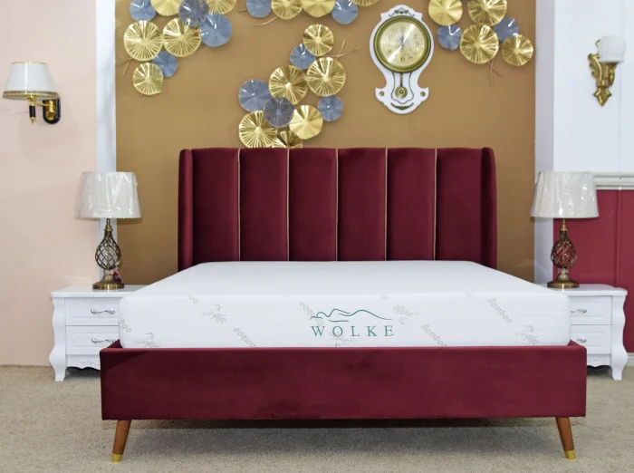 Pat Belmonde 160x200 cm Tapitat Catifea Burgundy Somiera Inclusa [7]