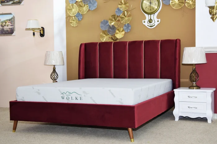 Pat Belmonde 160x200 cm Tapitat Catifea Burgundy Somiera Inclusa [4]