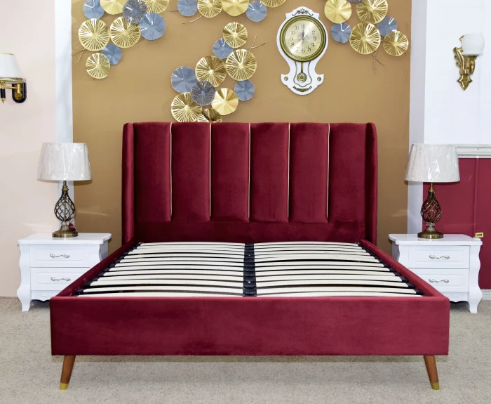 Pat Belmonde 160x200 cm Tapitat Catifea Burgundy Somiera Inclusa [6]