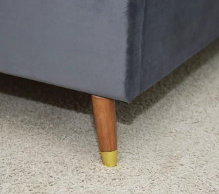 Pat Belmonde 160x200 Lada de Depozitare Tapitat Catifea Gri (cod:2304) [6]