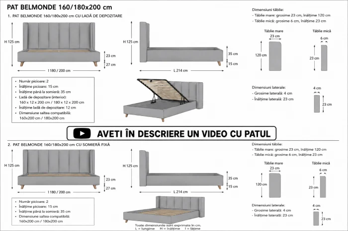 Pat Belmonde 180x200 Lada de Depozitare Tapitat Catifea Verde (cod ML2304-14) [7]