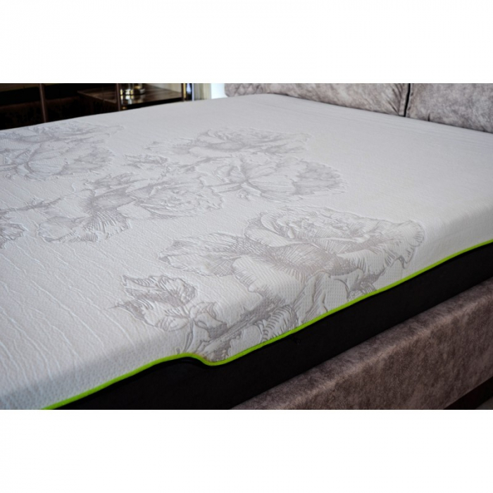 Pat Belmonde Lada Depozitare 180x200 cm Gri + Saltea Wolke Memory Cooling Gel 180x200x25cm [12]