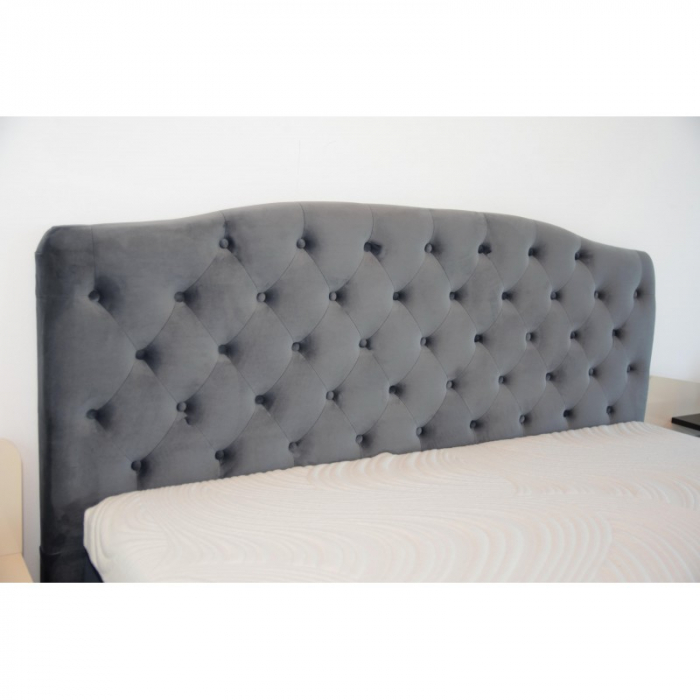 Pat Charcoal 160x200 cm Tapitat Catifea Gri Somiera Inclusa (cod ML 1707) [5]