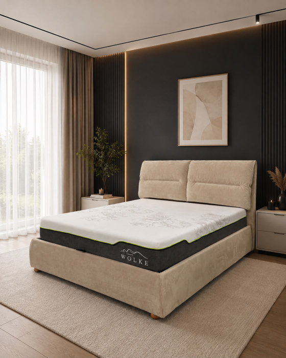Pat Convers 160x200 cm Tapitat Stofa Teddy Nuanta Alb [2]