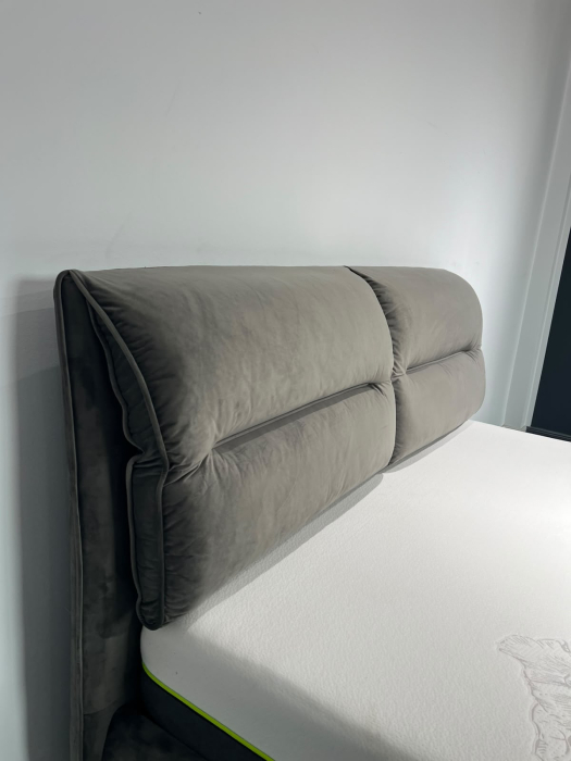 Pat Convers 180x200 cm Cu Lada De Depozitare Tapitat Catifea Gri Inchis Somiera Inclusa [9]