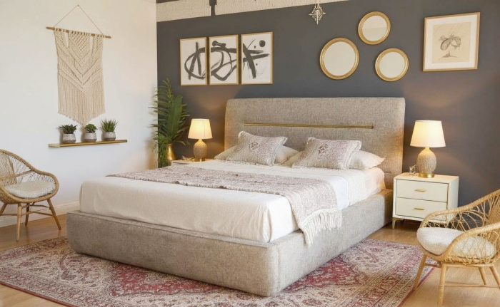 PAT COZY 160X200 CU LADA DE DEPOZITARE STOFA GRI [7]