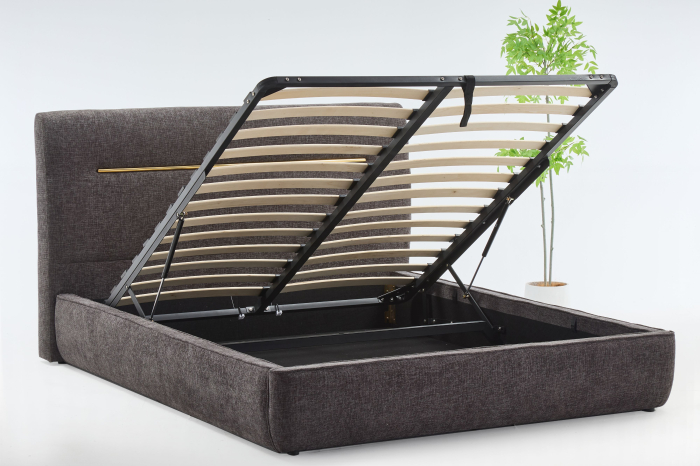 PAT COZY 160X200 CU LADA DE DEPOZITARE STOFA GRI [1]