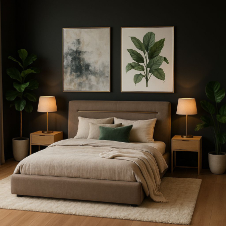 Pat Cozy 160x200 Lada de Depozitare Tapitat Stofa Bej (cod: ML2412) [3]