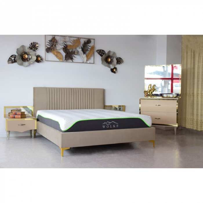 Pat Elegance 160x200 cm Tapitat Catifea Camel [3]